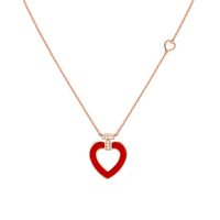 Pretty Woman Necklace 18k pink gold, cornelian and diamonds medium model