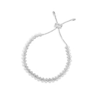 Up And Down Adjustable Bracelet With Pearls - Silver
