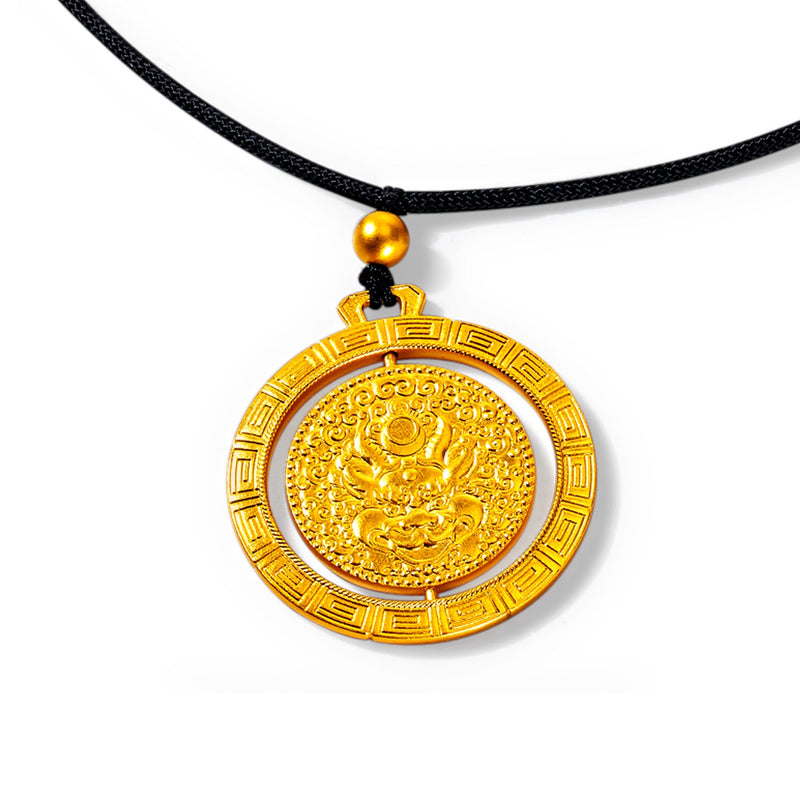 GOLD LEGACY FORTUNE DISC 999 PURE GOLD NECKLACE