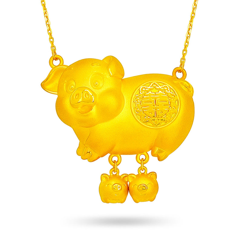 WEDDING PIG 999 PURE GOLD NECKLACE