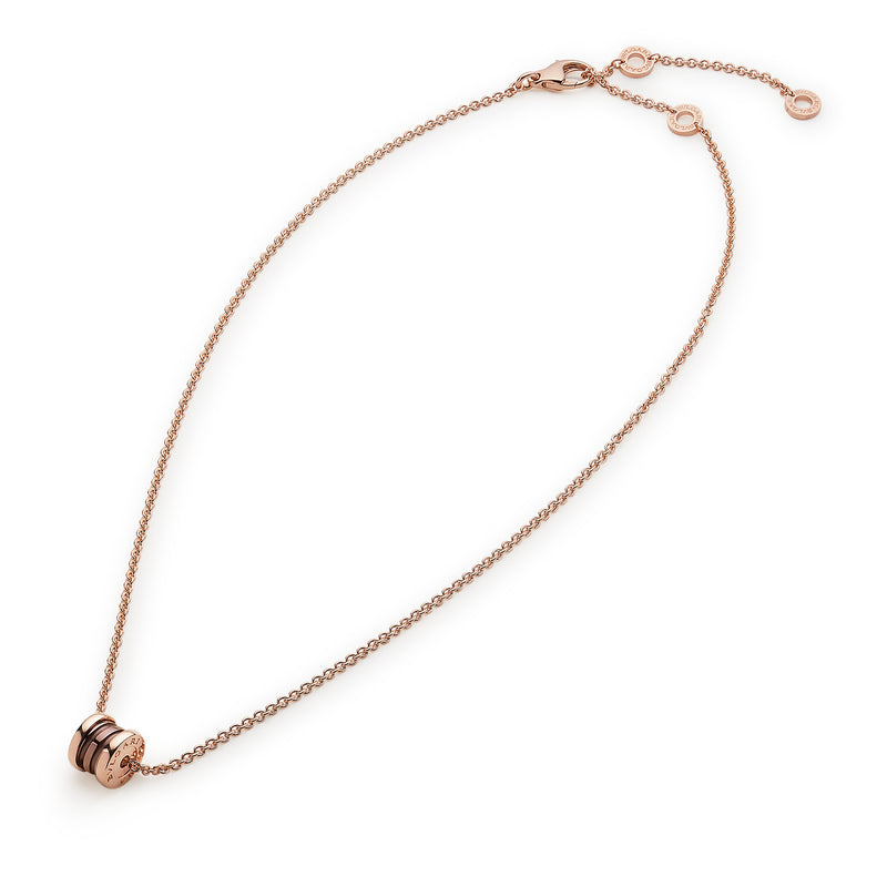 B.Zero1 Necklace With 18 Kt Rose Gold Chain And Pendant In 18 Kt Rose Gold And Cermet.