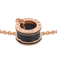 B.Zero1 Pendant Necklace In 18 Kt Rose Gold With Matte Black Ceramic