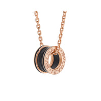 B.Zero1 Pendant Necklace In 18 Kt Rose Gold With Matte Black Ceramic