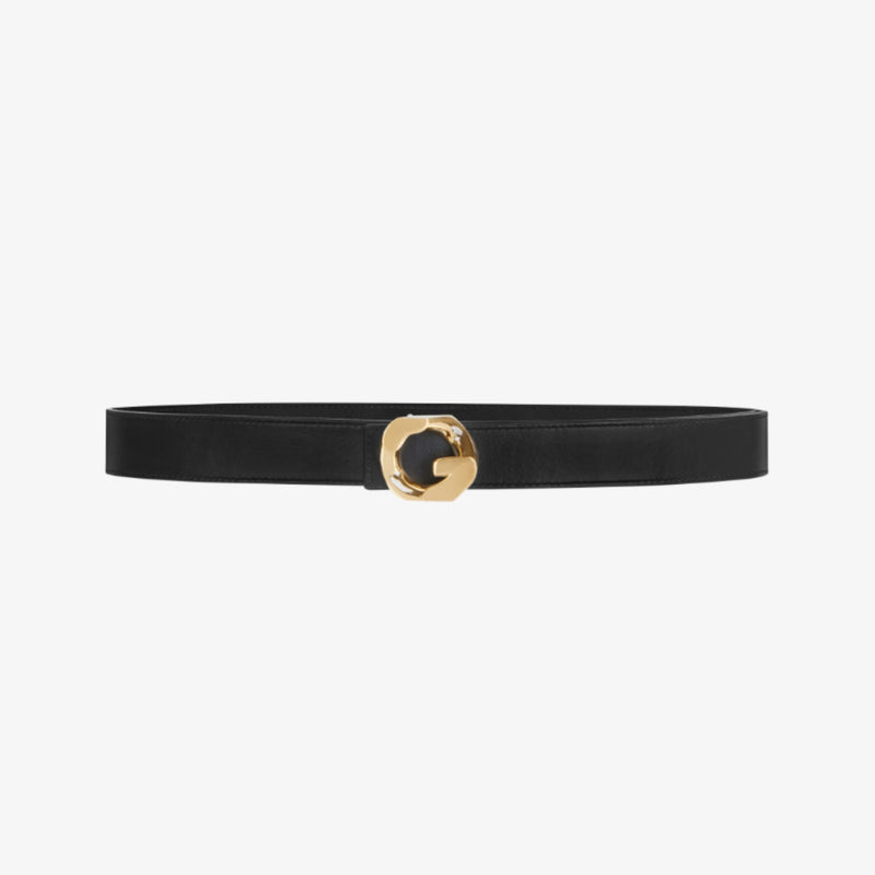 G CHAIN BUCKLE BELT IN LEATHER