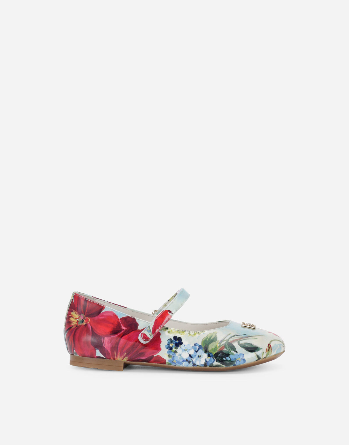 Patent Leather Mary Janes With Garden Print