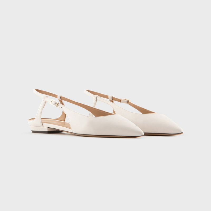 Nappa-leather slingback ballerinas with pointed toe