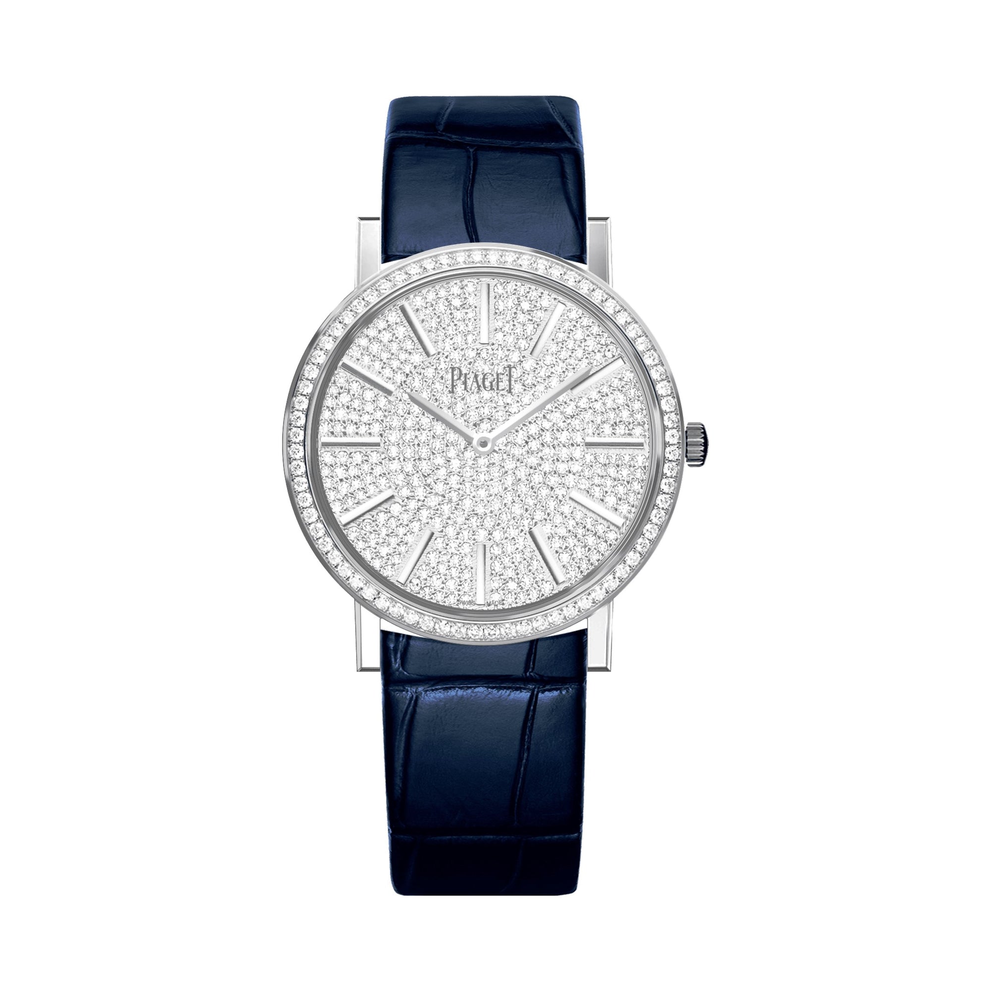 Altiplano watch, 35 mm. Case in 18K white gold set with 68 brilliant-cut diamonds (approx. 0.61 ct)