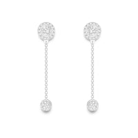 Possession earrings in 18K white gold set with 184 brilliant-cut diamonds (approx. 1.47 ct). 2 ways of wearing.