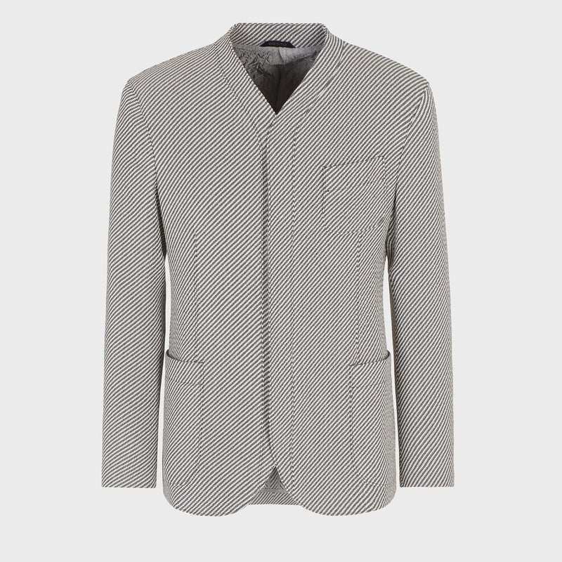 Single-breasted jacket in two-toned stretch viscose