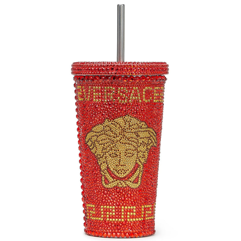 Medusa Studded Travel Cup in Red