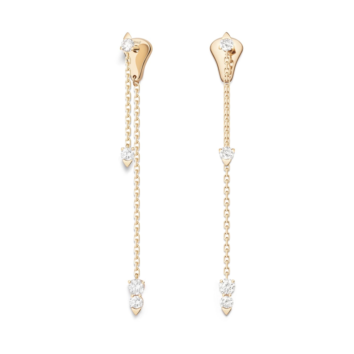 Piaget Sunlight earrings in 18K rose gold set with 8 brilliant-cut diamonds (approx. 0.54 ct).